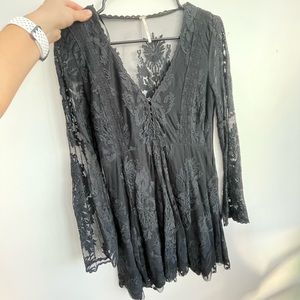 Free People Black Lace Dress